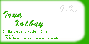 irma kolbay business card